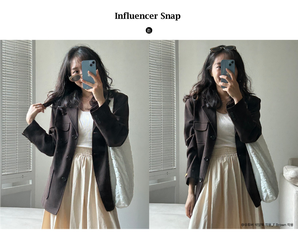 [유튜버 박말뚝/나현/유카이브 착용] Cargo Pocket Wool 3Button Jacket Brown :상세정보 - HAGO(하고)