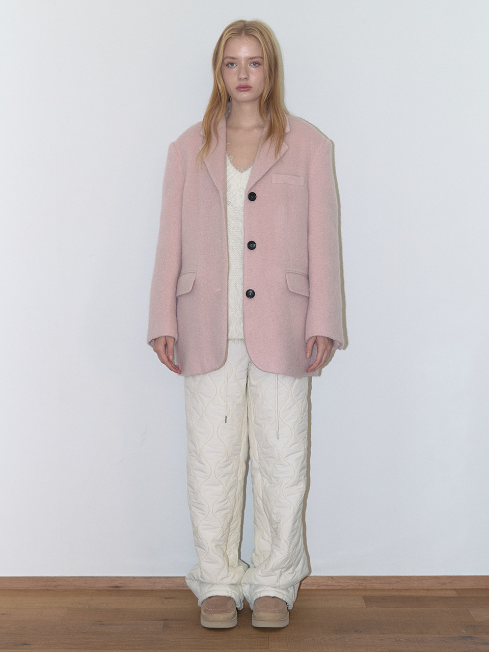 MUSINSA公式 | ASURA モヘアウールジャケット (ピンク)