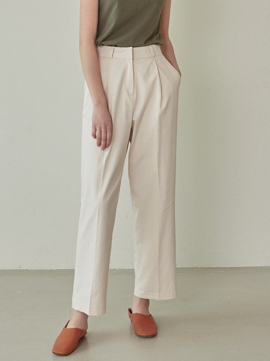 NATURAL WIDE COTTON PANTS_CREAM 하고