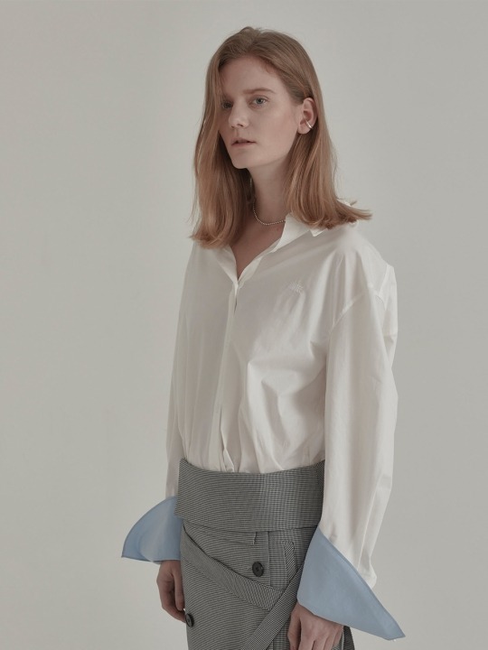 ★서현,배다빈,아이린,웬디,유라,박하나,백아연 착용★Rene Double Layered Cuffs Shirts_Off White - 하고 ★서현,배다빈... 