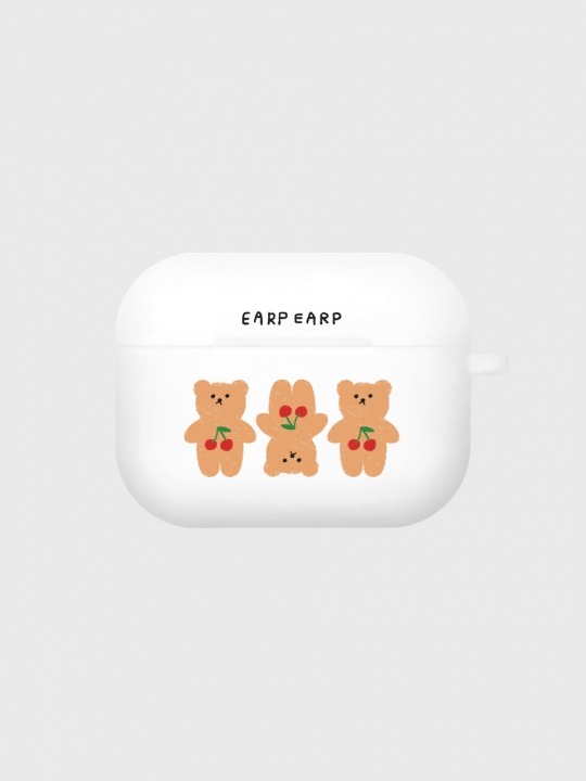 [어프어프] Three cherry big bear-white(Air pods pro case) - 하고 [어프어프] Three cherry big bear-white(Air pods pro case)