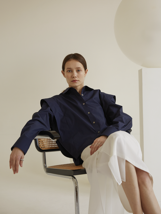 anthese Ailes shirt, navy - HAGO(하고)