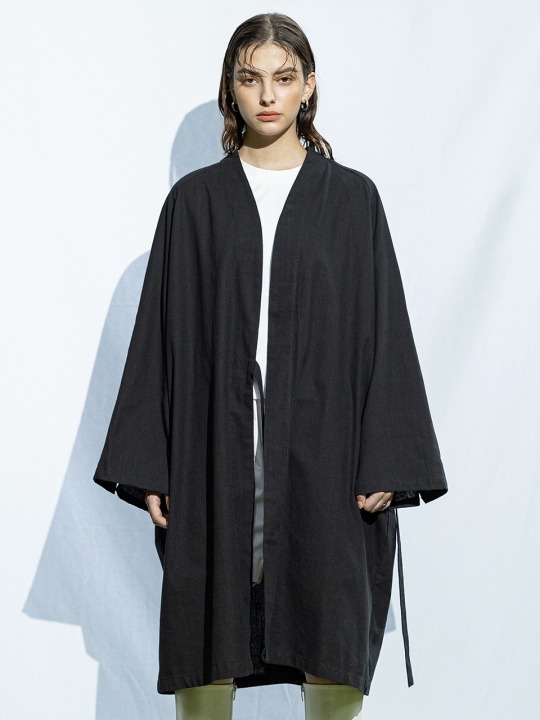 COTTON HAORI ROBE OUOCT001-BK - HAGO(하고)