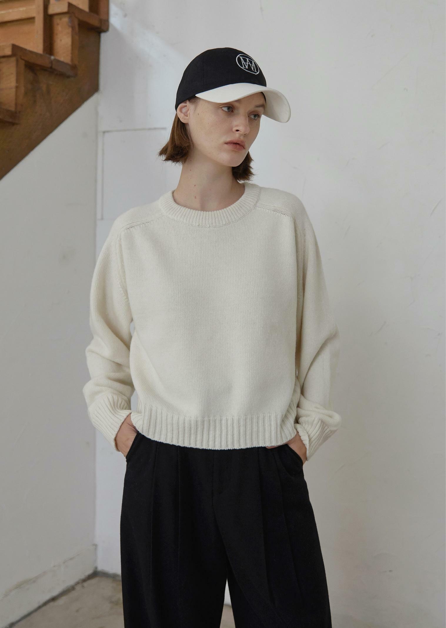 Cashmere Crewneck Sweater_Ivory 하고