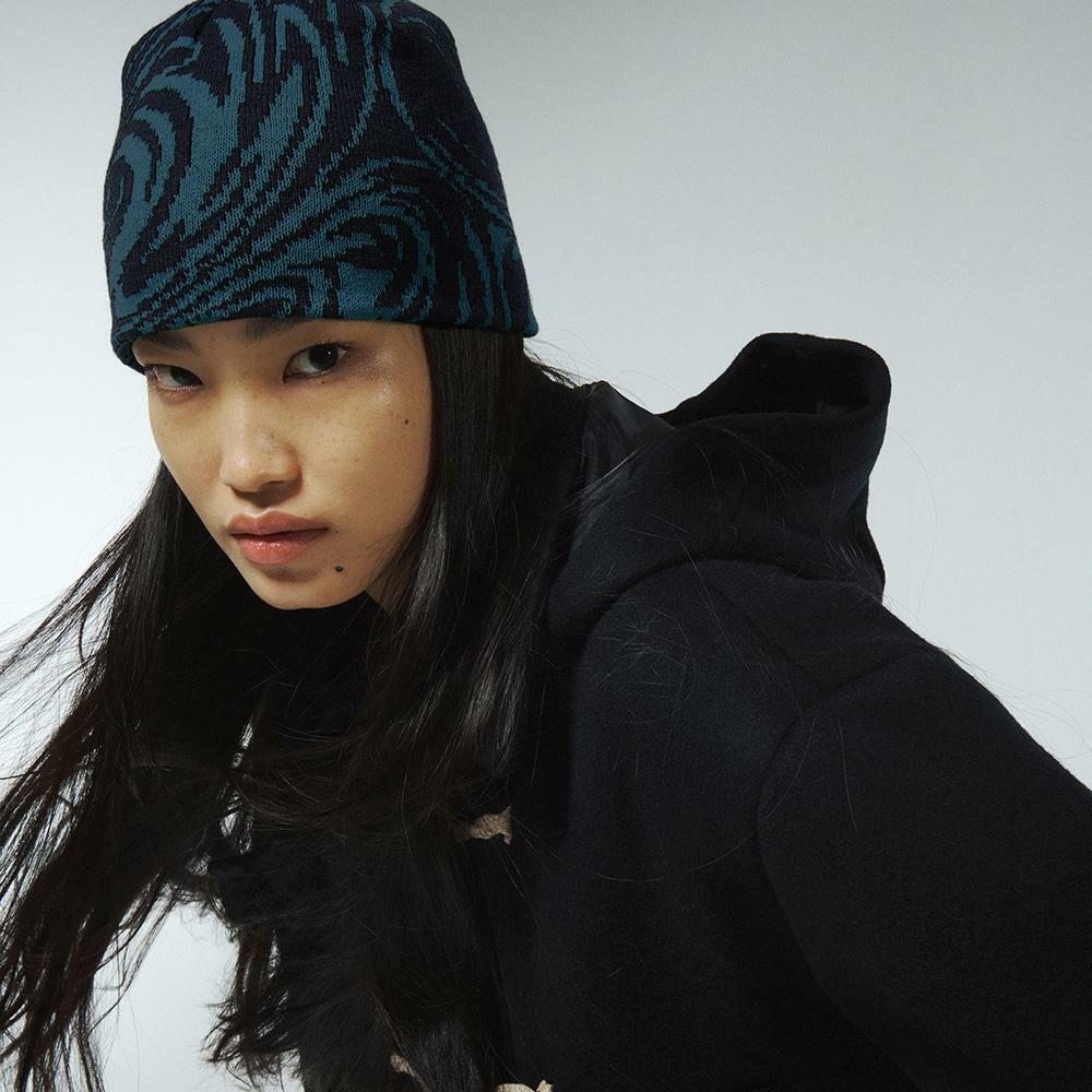 MARBLING JACQUARD BEANIE [NAVY] 하고
