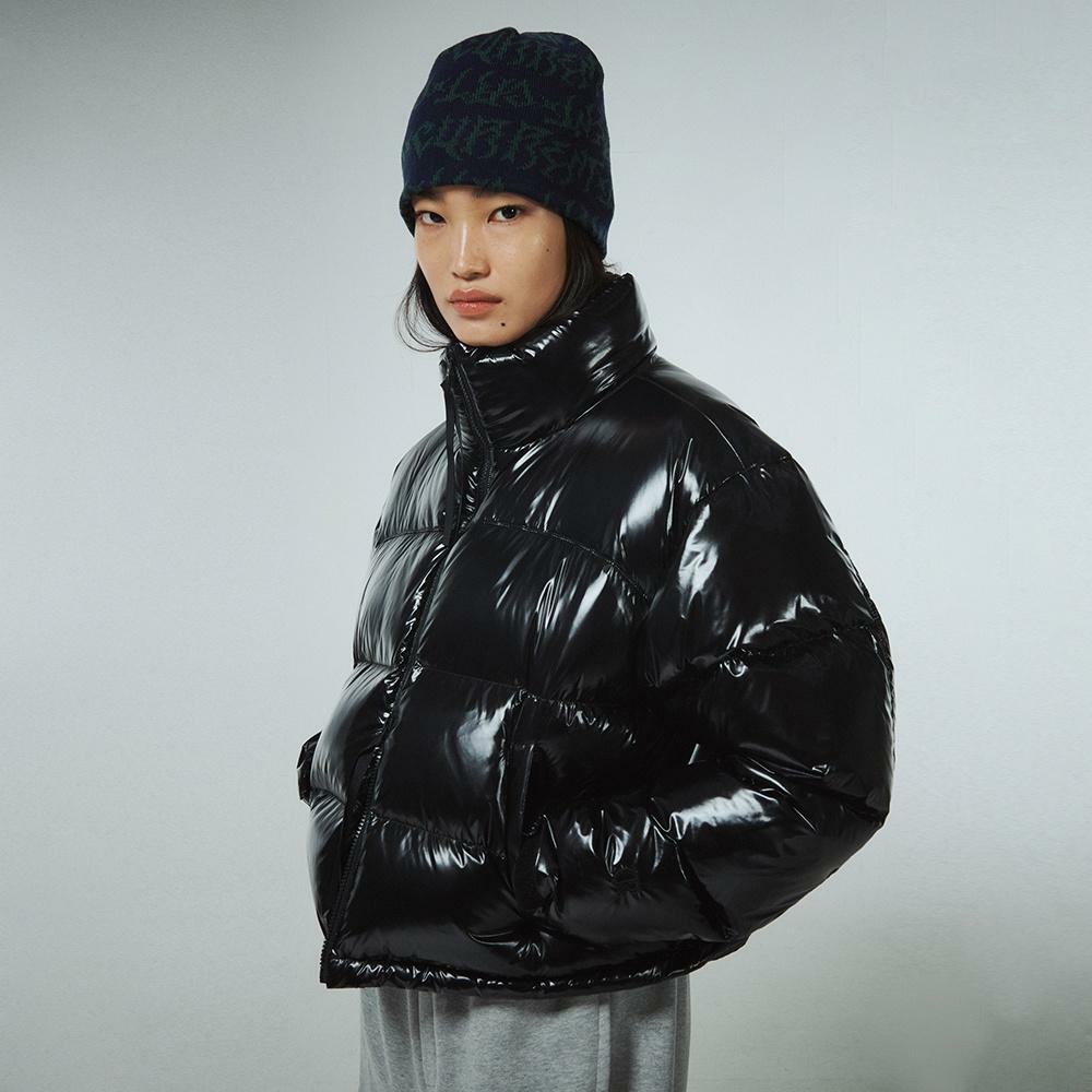 SHORT PUFFER JACKET KA [GLOSSY BLACK] 하고