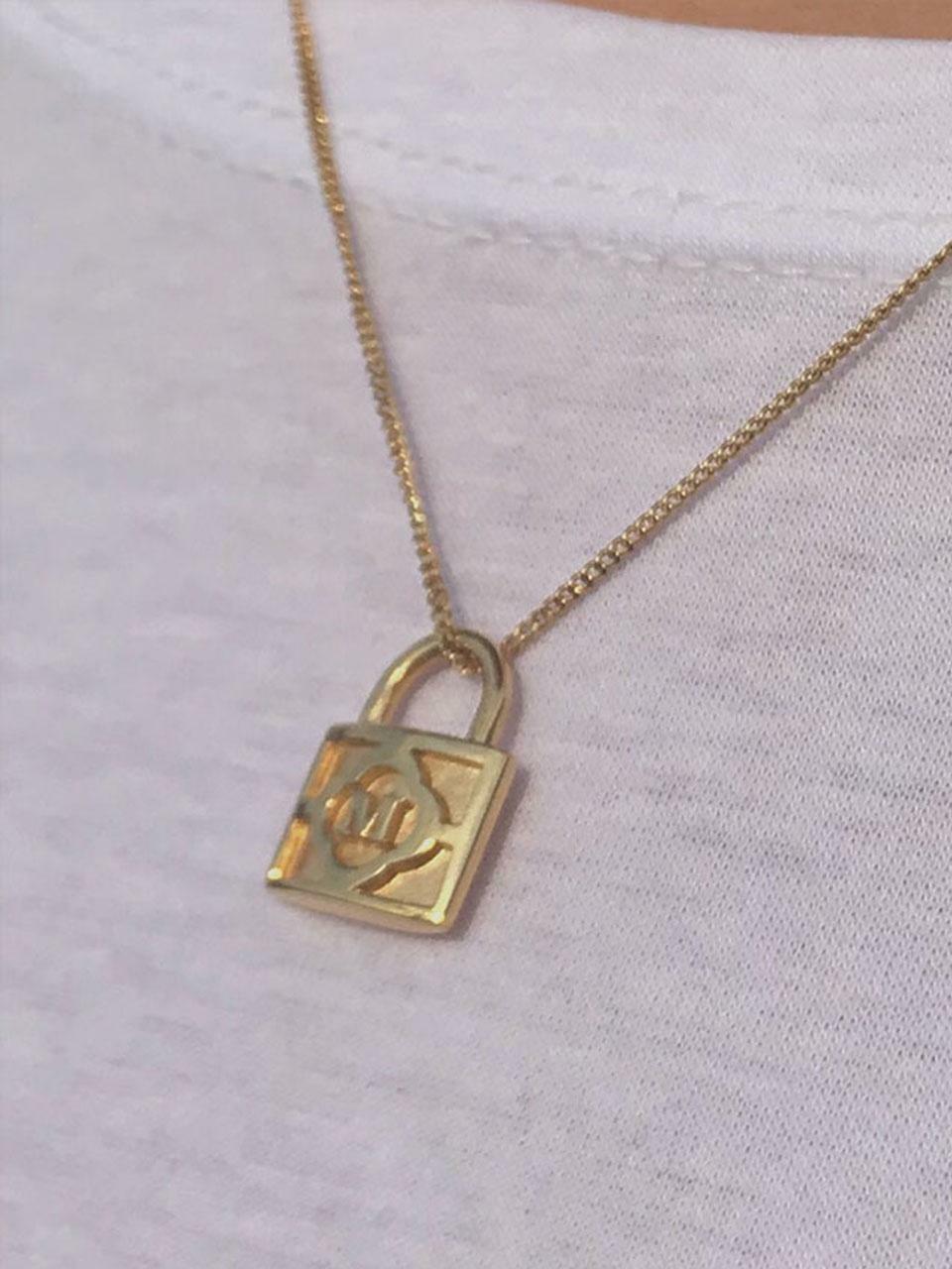 PADLOCK INITIAL NECKLACE_GOLD PLATED 하고
