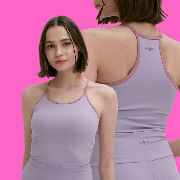 LIGHT+ SOFT/SIMPLE CROP - LAVENDER W/ PINK PIPING - HAGO(하고)
