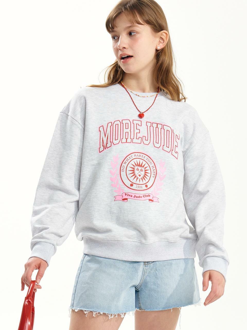 Jude Logo Rose Cross Sweatshirt grey - 하고 Jude Logo Rose Cross Sweatshirt grey