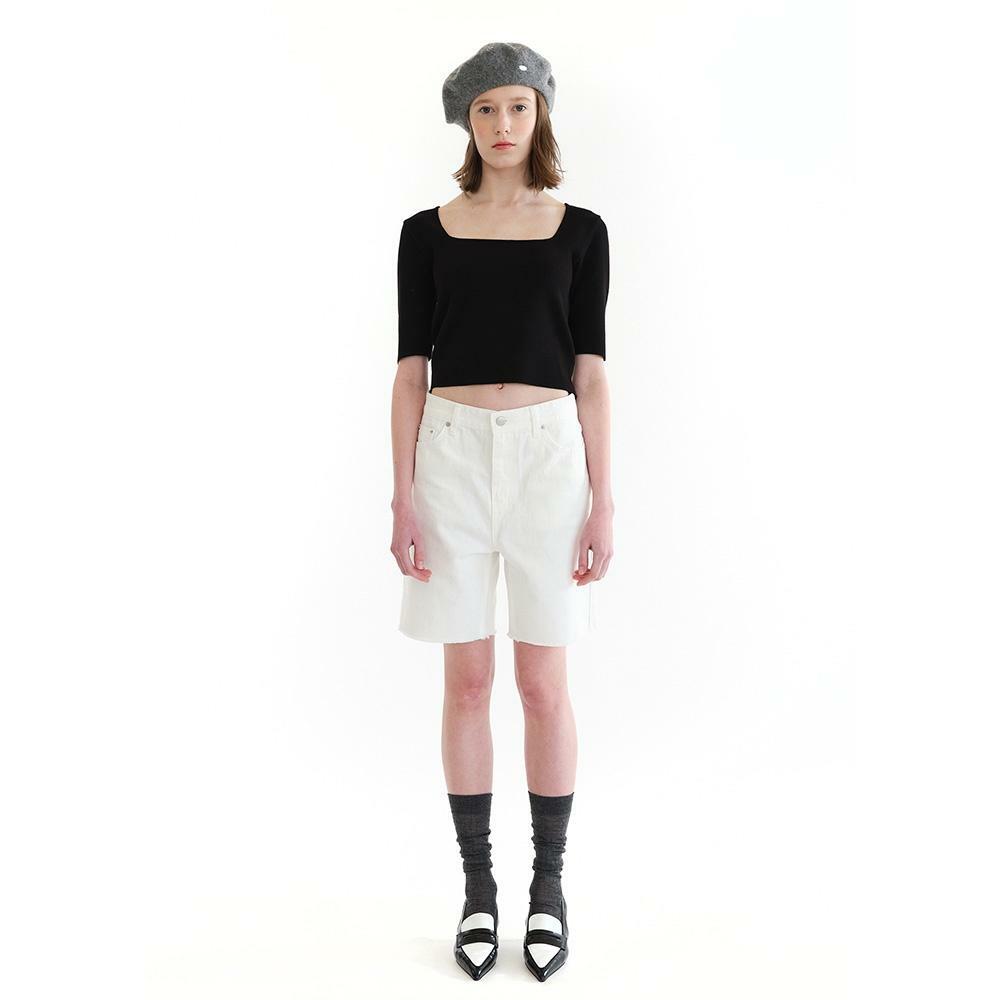 HALF JEANS white 하고