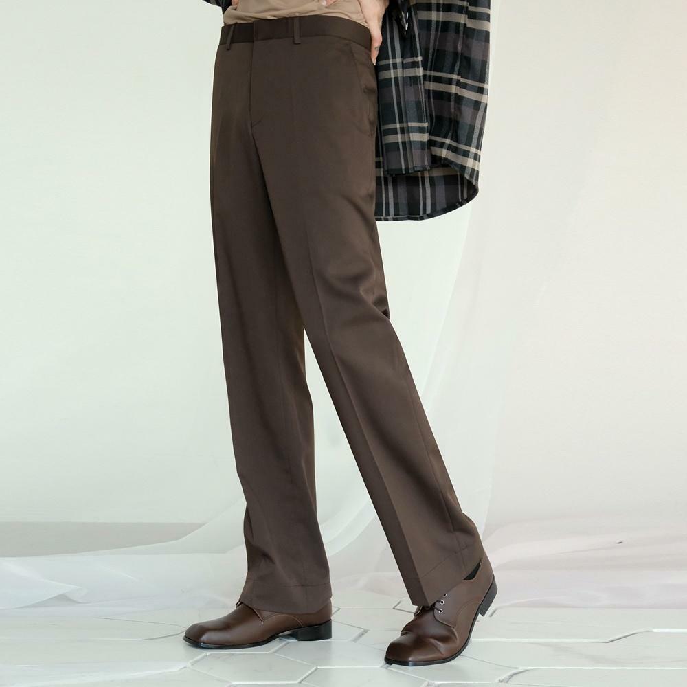 Modern Slacks Modern semi wide Slacks BROWN - HAGO(하고)