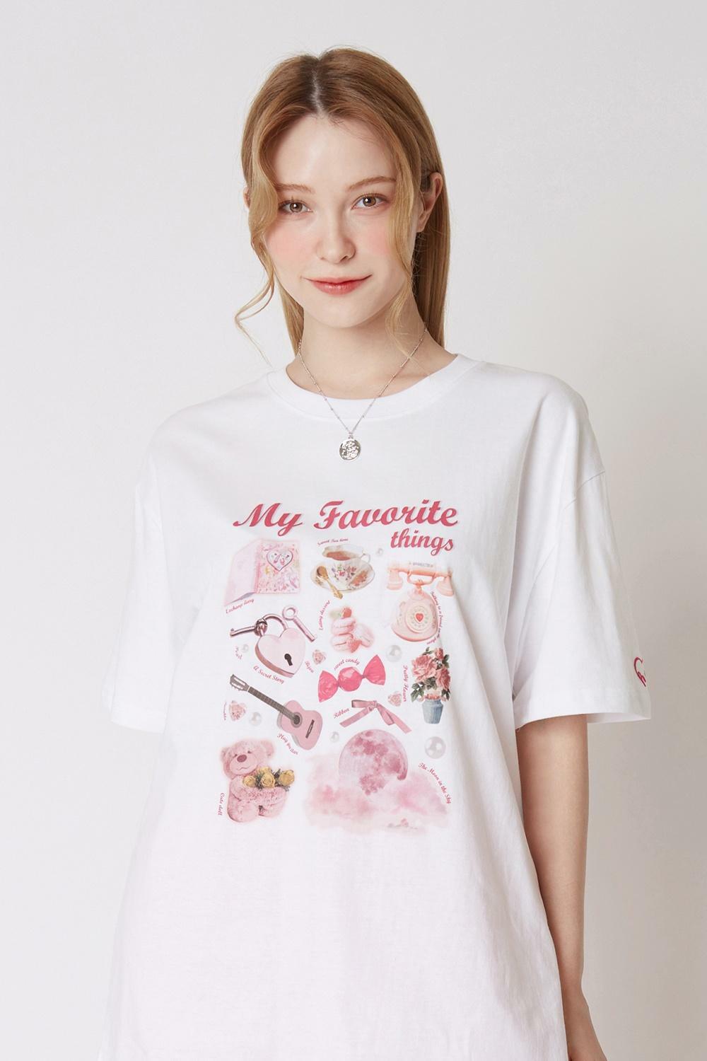 My Favorite Things T-shirt - WHITE - HAGO(하고)