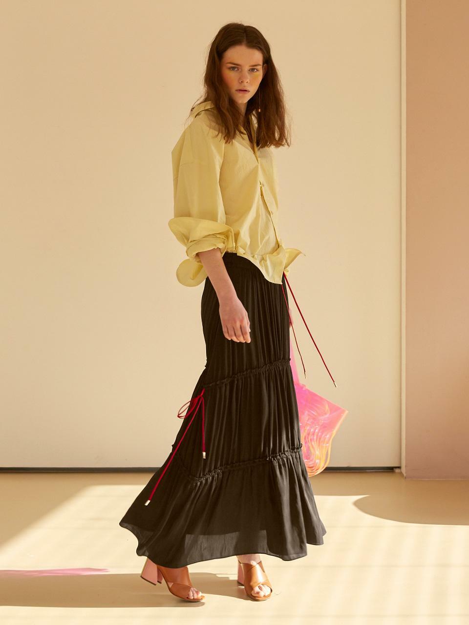 Gypsy Ribbon Skirt 22_Choco Brown - HAGO(하고)