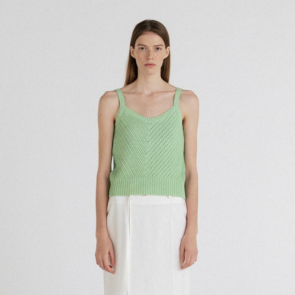 cotton v knit bustier (green) - 하고
