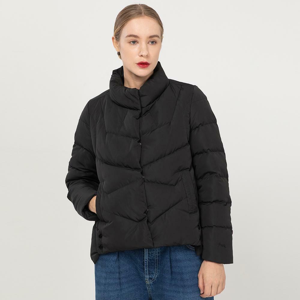 High neck slit down padding - Black - HAGO(하고)