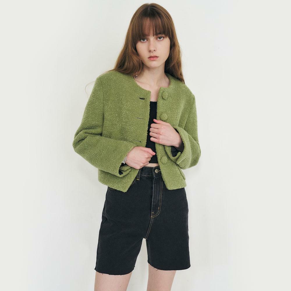 22 Fall_ Green Boucle Wool Blazer - HAGO(하고)