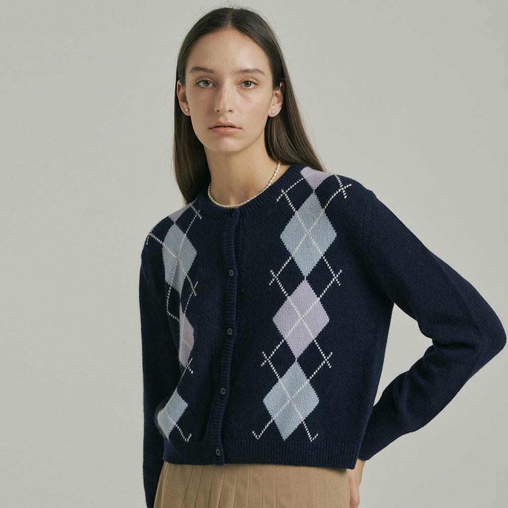 The Ardinne Argyle Knit Cardigan main image 1