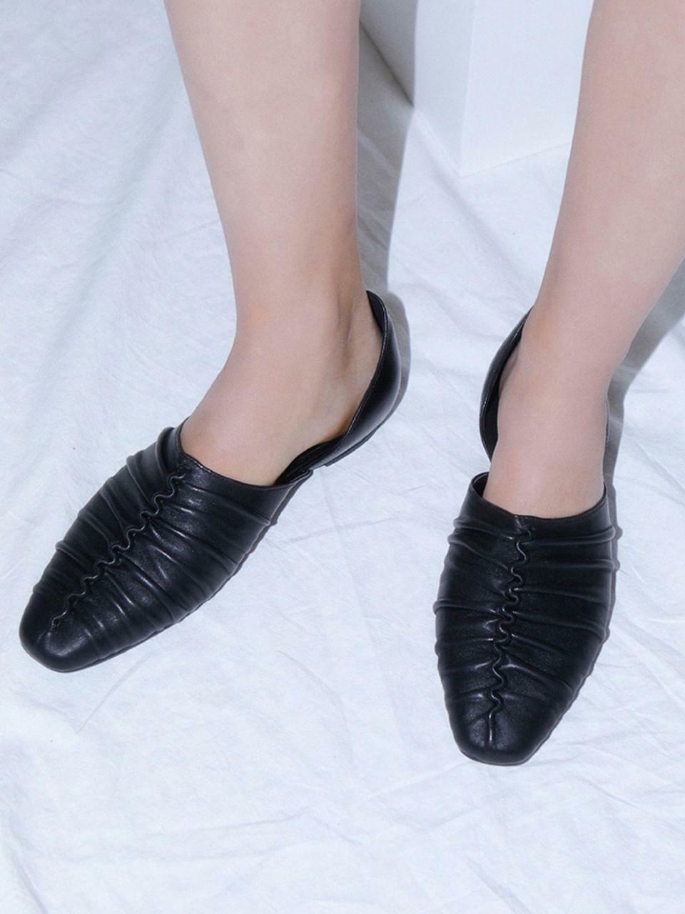 Doux_Wrinkle Flat_22FL10_Black - 하고