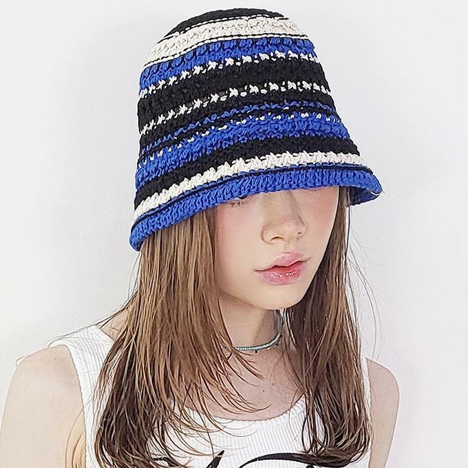 PAPER YARN BUCKET HAT_BLUE 하고
