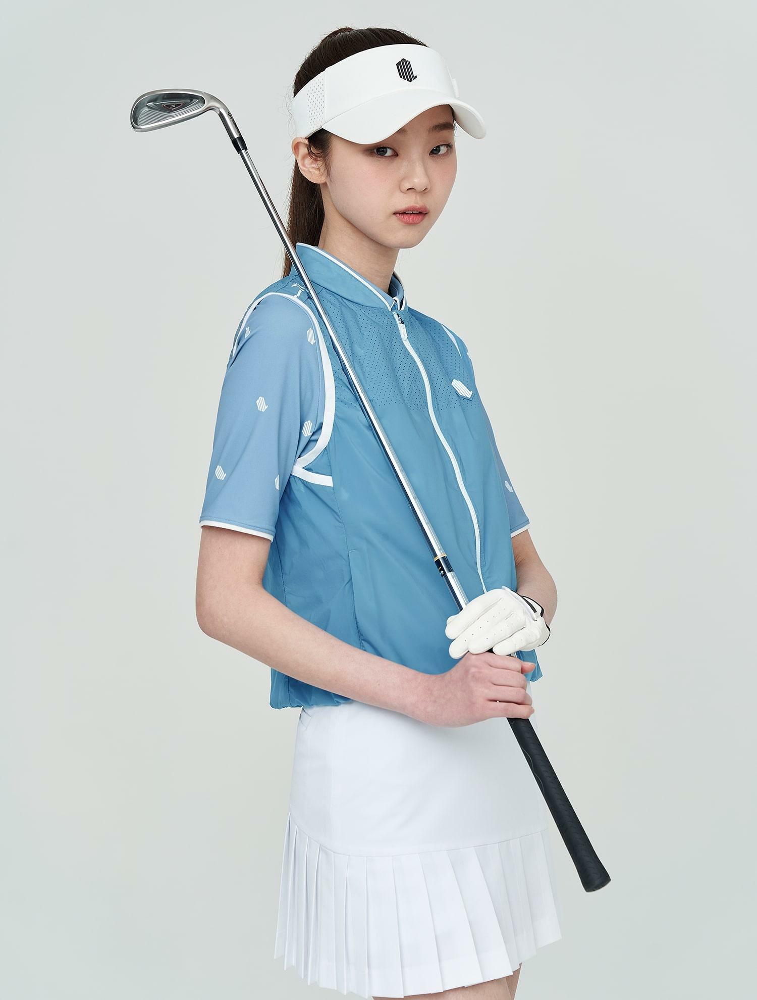 [빈폴] [NDL라인] 여성 스카이 블루 펀칭믹스 우븐 베스트 (BJ2336L43Q) - HAGO(하고)