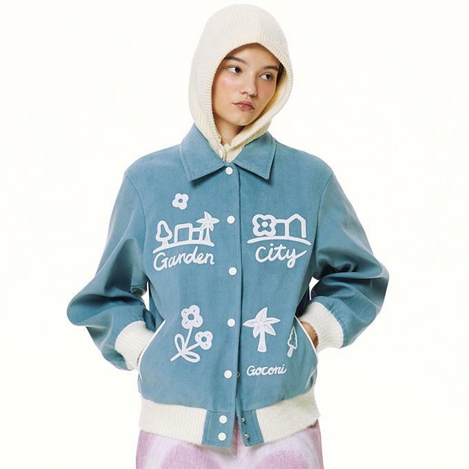 GARDEN CITY VARSITY JACKET BLUE 바시티자켓 하고