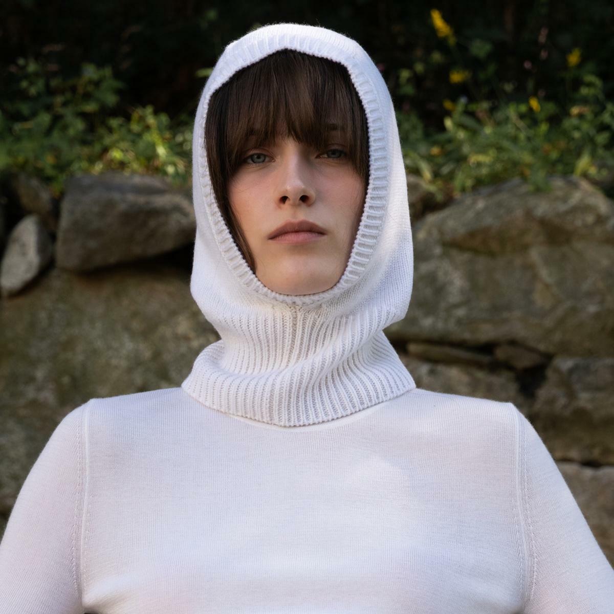 Cashmere 100% Knit Balaclava Ivory - HAGO(하고)