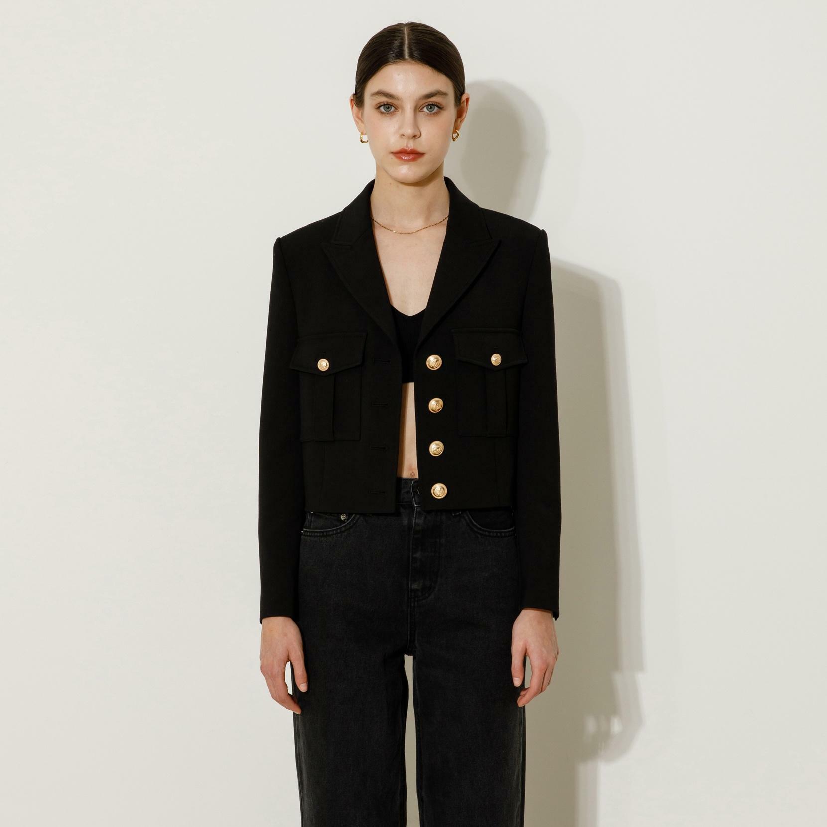 pocket crop jacket(black) 하고