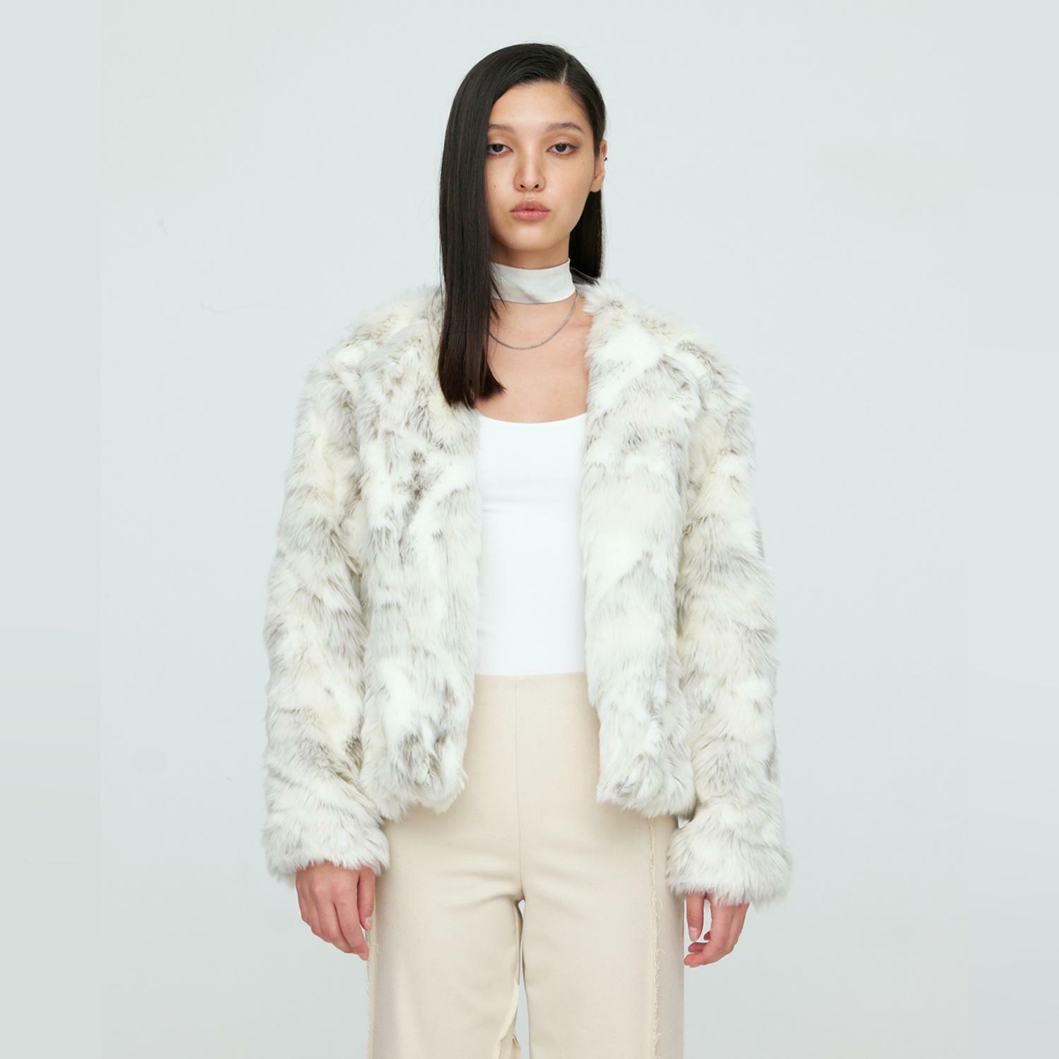 FAINT FUR JACKET&SCARF [CREAM] - HAGO(하고)