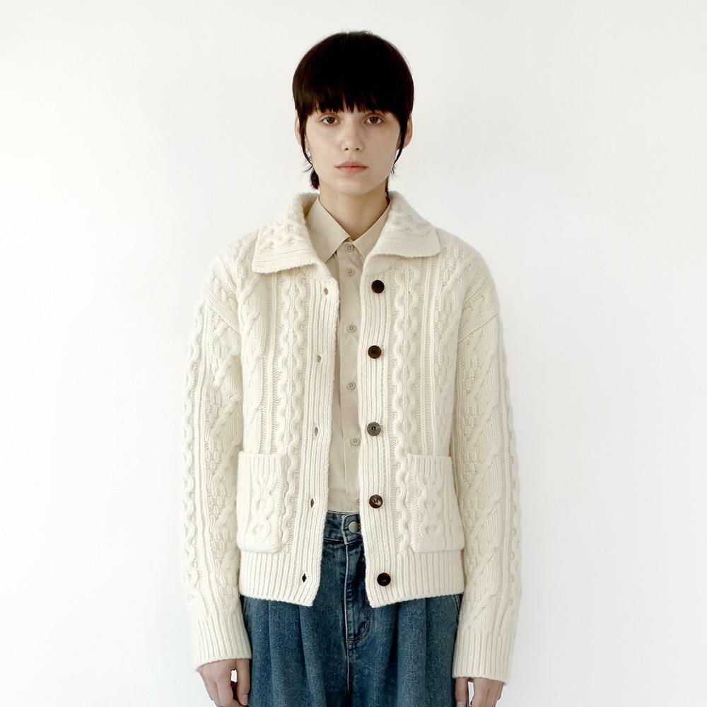 [랠리특가]aran knit cardigan (ivory) 하고