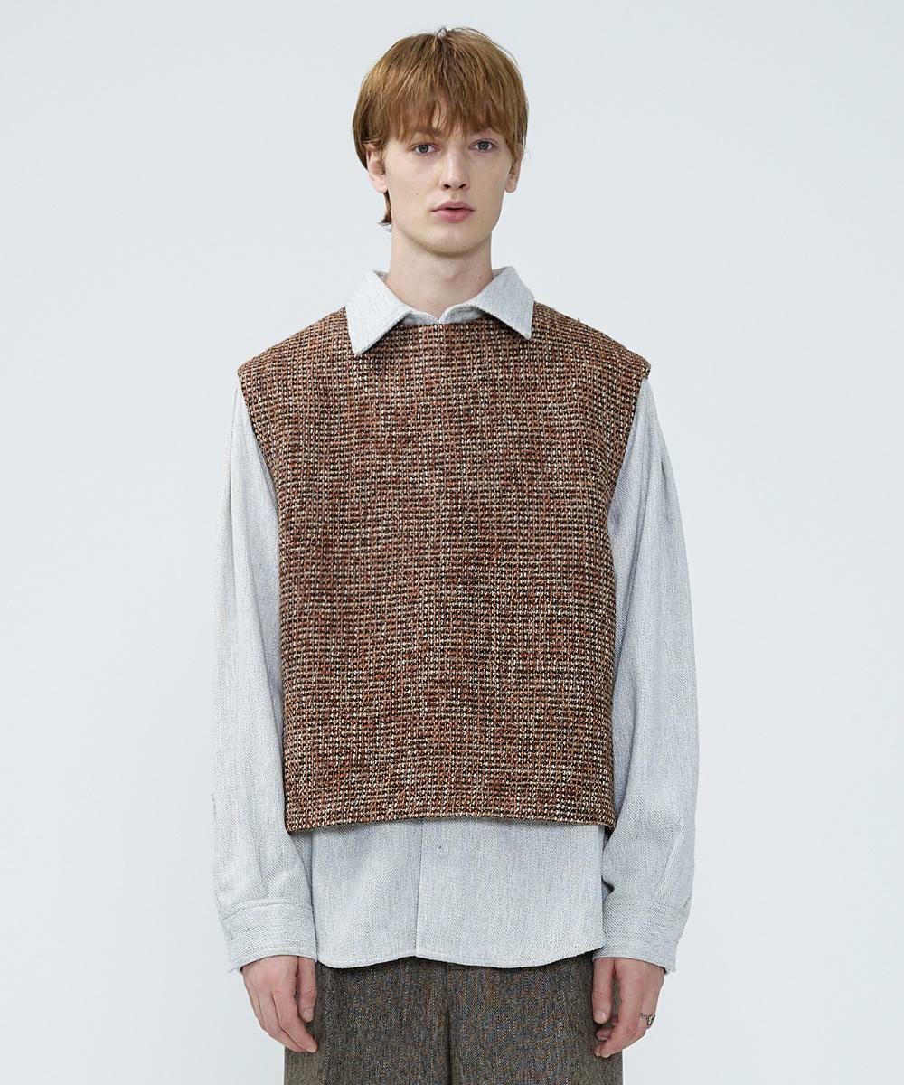 Mixed Wool Vest - ORANGE BROWN - 하고(HAGO)