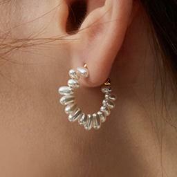 ROMAN RICE PEARL RING EARRINGS (2colors) AE322010 - HAGO(하고)