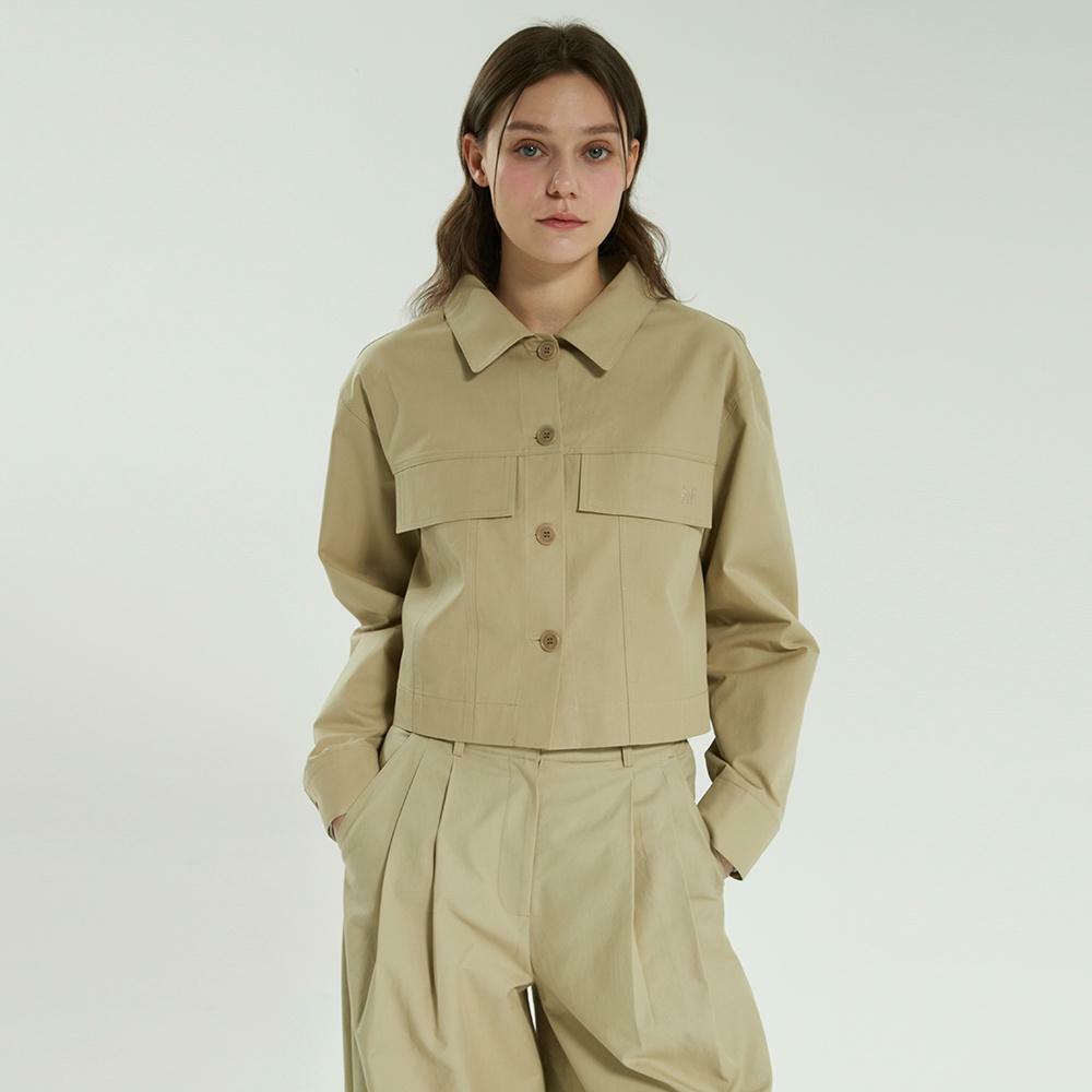 COTTON CROPPED JACKET (BEIGE) 하고