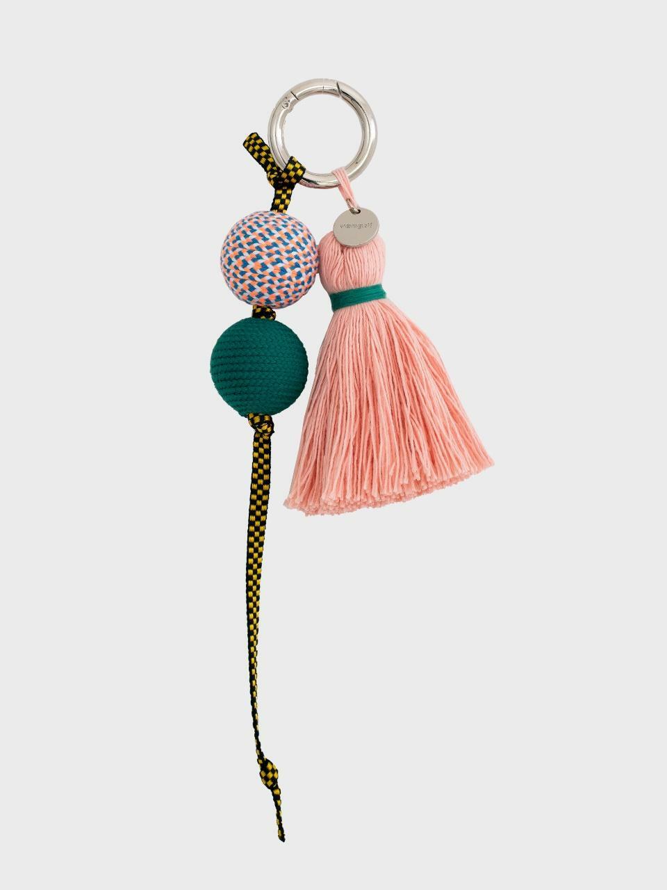 Loop Key Rings Pink Rope Tassel Ball Key Ring_Pink - HAGO(하고)