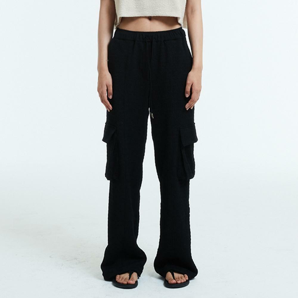 Crochet cargo pants / Black 하고