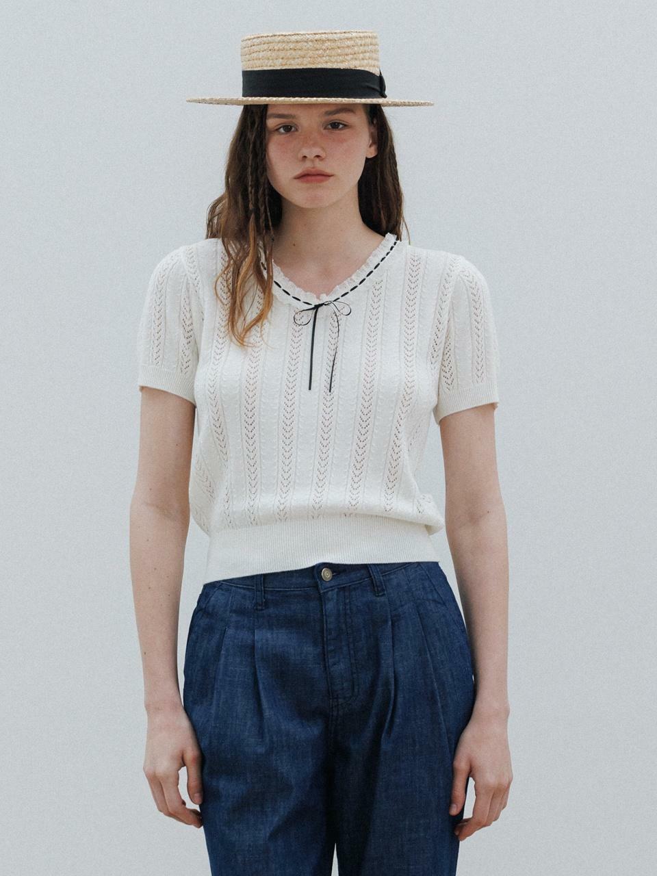[2차] Margaret Ribbon Knit (Ivory) - HAGO(하고)