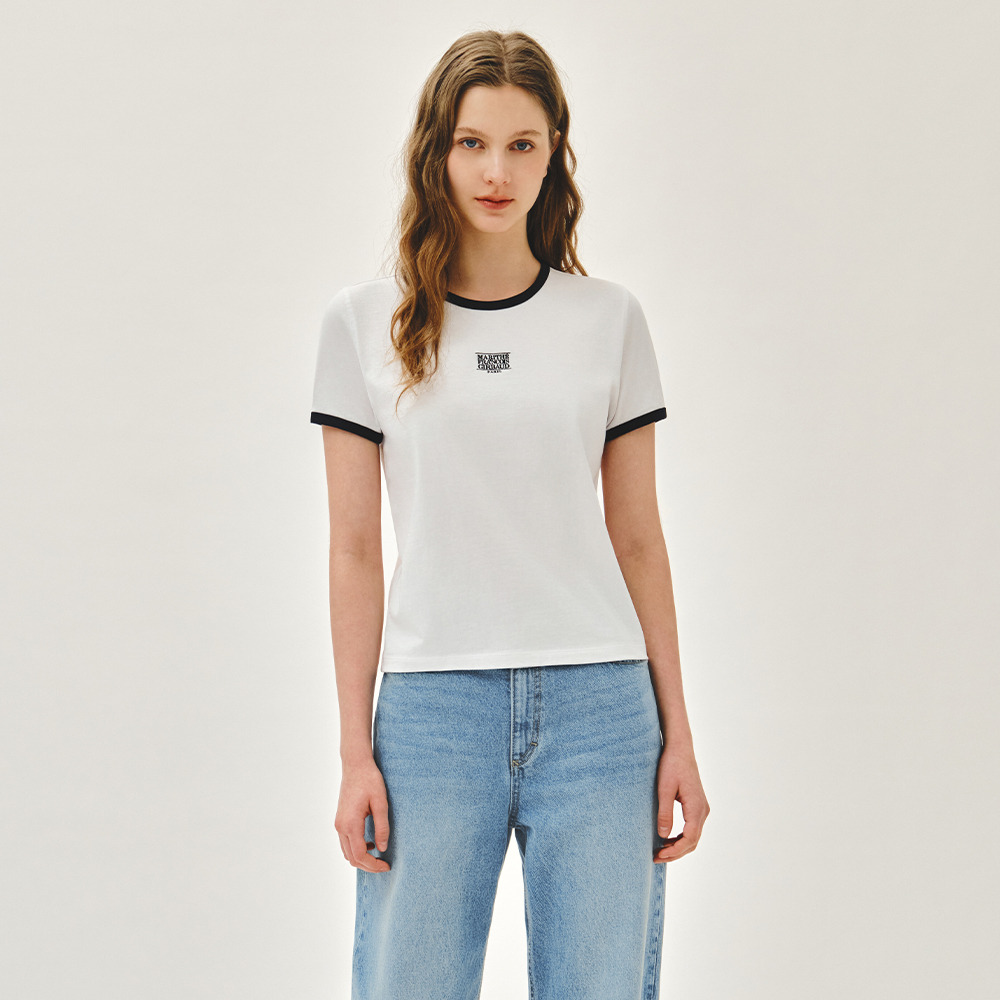 W CLASSIC LOGO RINGER TEE white - 하고