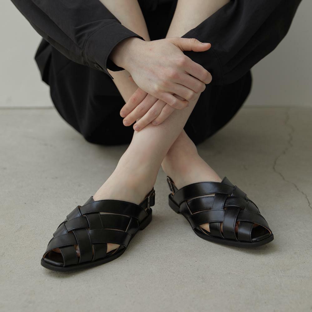 WOVEN CAGE SANDAL [C3S08 BK] - 하고(HAGO)