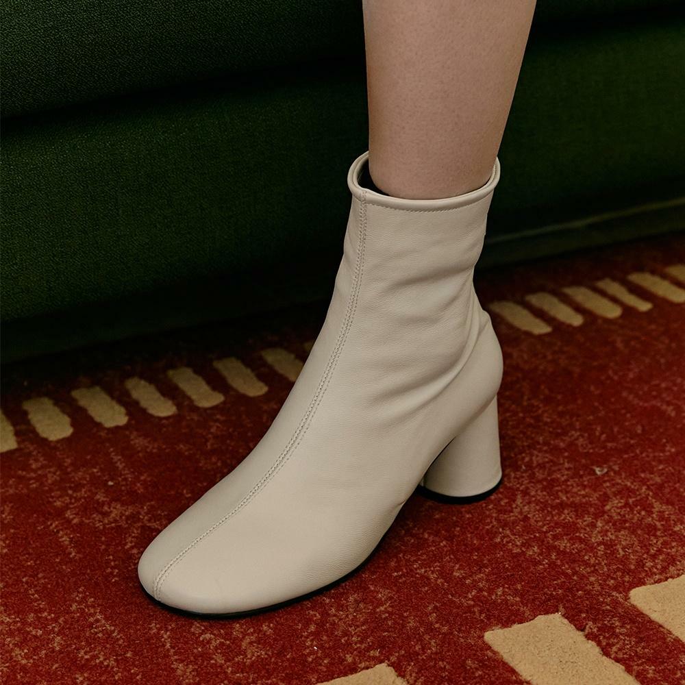 ROI elegant leather ankle boots - 3color 6.5cm 소프트 레더 앵클 부츠힐 - HAGO(하고)