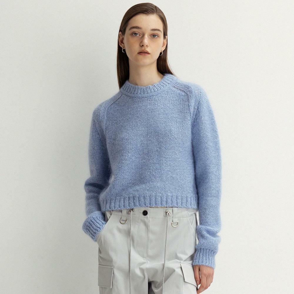 kid mohair scarlet crop knit (baby blue) 하고