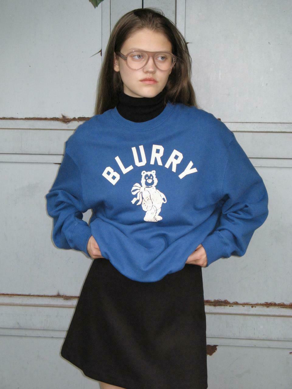 BLURRY BEAR SWEATSHIRT (BLUE) - HAGO(하고)
