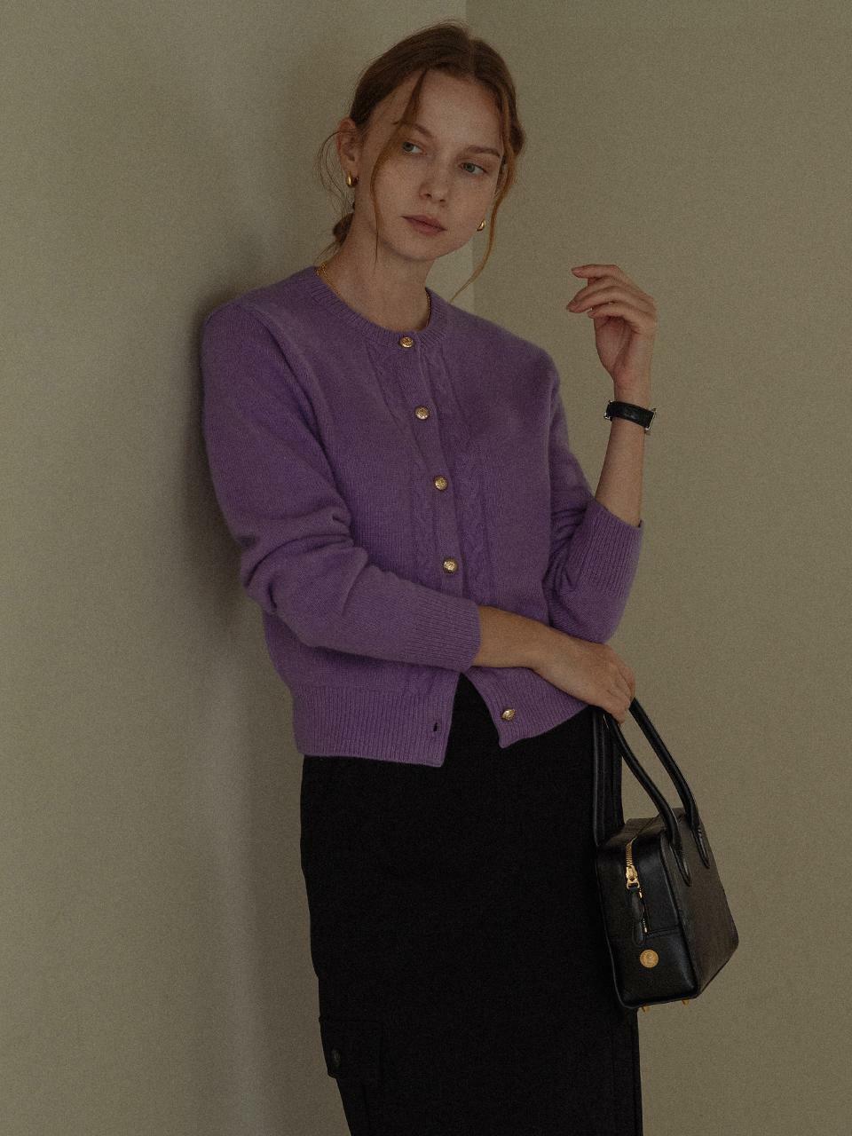 5112023 Purple Button Cardigan
