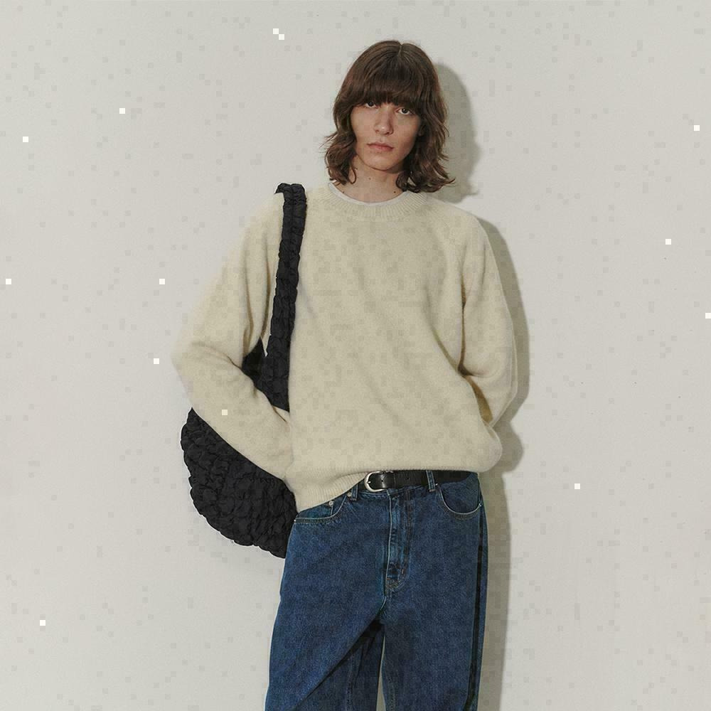 UNISEX SHAGGY DOG SWEATER BUTTER_M_UDSW3D127I1 하고