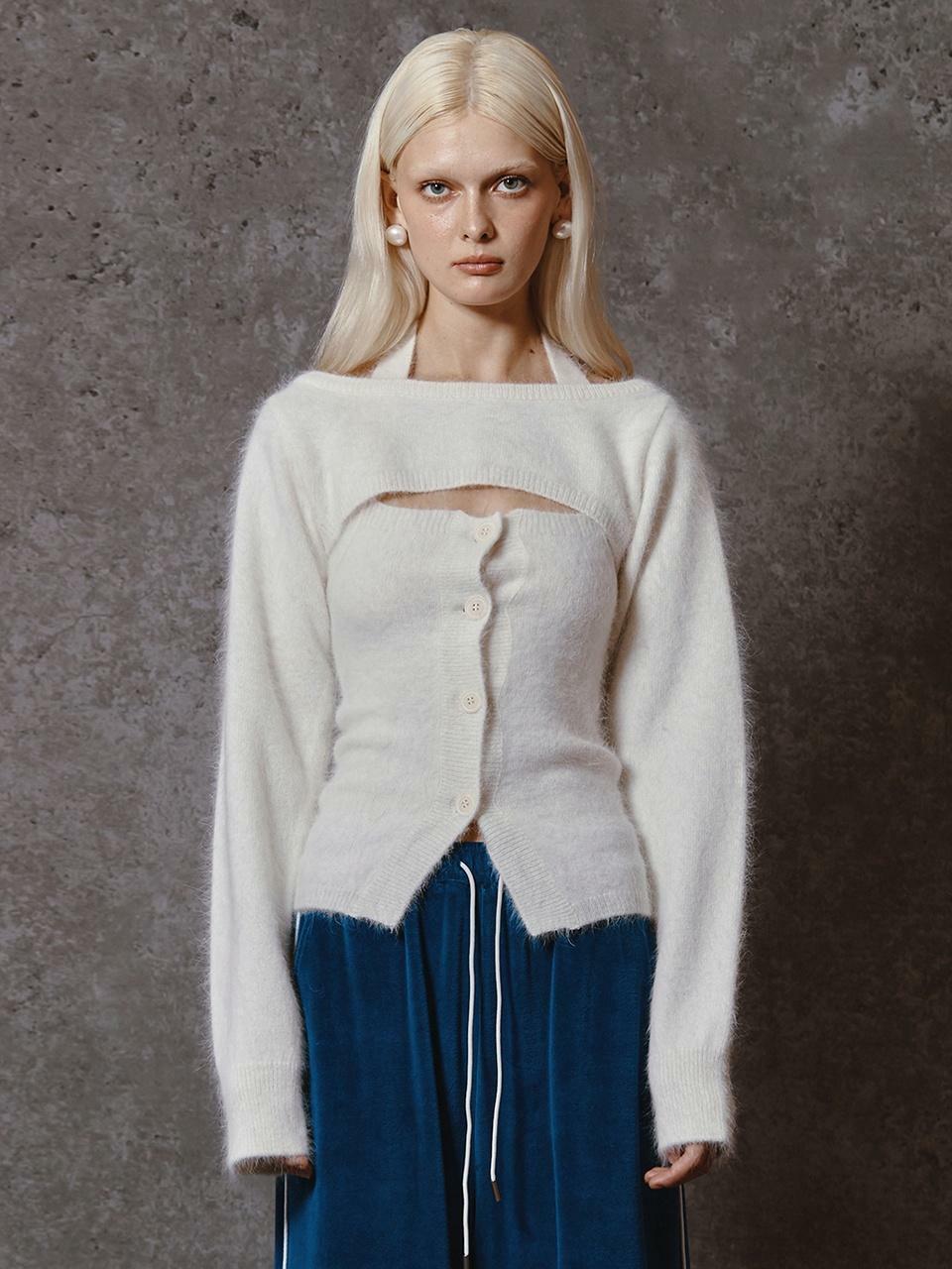 OFF-SHOULDER ANGORA TOP - WHITE - HAGO(하고)