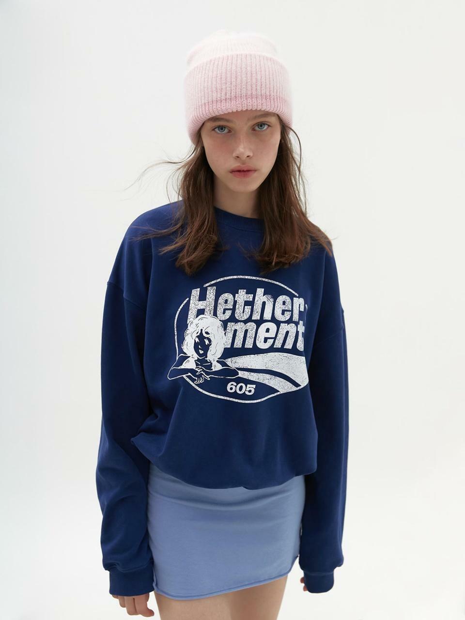Hether R&tte hether home sweatshirts (navy) - HAGO(하고)