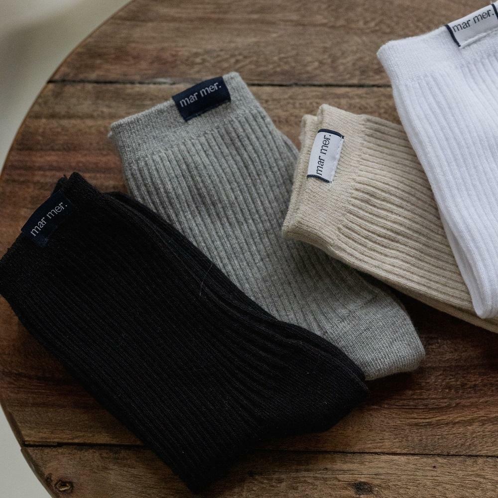 Label Point Socks [4개 SET] - 하고(HAGO)