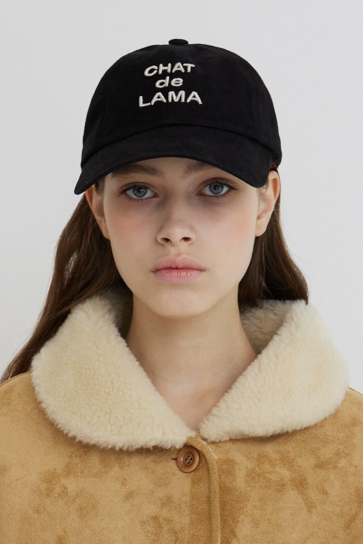 CDL Peach Cotton Ball Cap_Black 하고