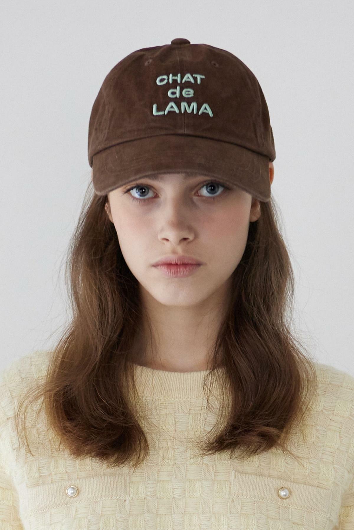 CDL Peach Cotton Ball Cap_Brown 하고