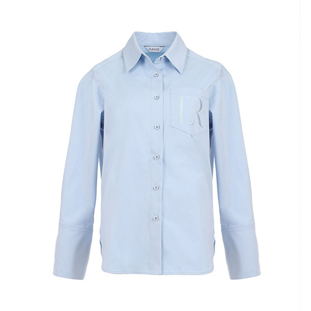 CLASSIC R LOGO SHIRT_BLUE - HAGO(하고)