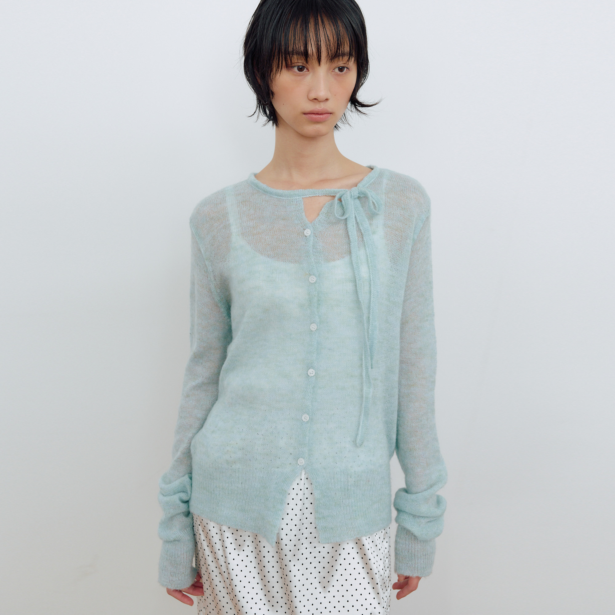 [05.02 순차출고] STRING CARDIGAN_MINT - HAGO(하고)