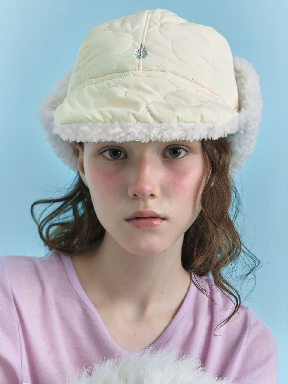 [25%쿠폰]PADDING EARFLAP HAT IN CLOVER BUTTER - HAGO(하고)